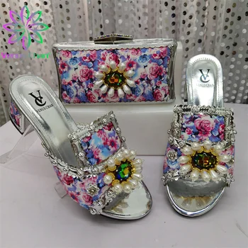Nable Lignt, итальянские женские туфли и сумка нового дизайна серебристого цвета, высококачественные Специальные удобные каблуки для свадебной вечеринки