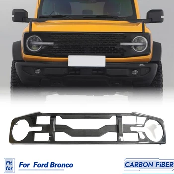 Гоночная отделка передней решетки из углеродного волокна для Ford Bronco Sport Utility 2021-2023 Auto Замена решетки переднего бампера автомобиля