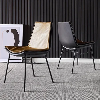 Металлические Красивые Обеденные стулья Роскошная Кухня Сверхлегкие Обеденные стулья из искусственной кожи Европейская Модная мебель для дома Sillas