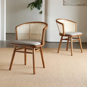 Обеденный стул Nordic из массива дерева для домашней мебели Ресторанные обеденные стулья Спинка Подлокотник Обеденные стулья для домашней кухни