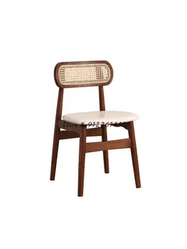 Обеденный стул из массива дерева в Скандинавском стиле, Плетеный стул со спинкой, Офисный стул, письменный стол из ротанга, Японский обеденный стол и стул