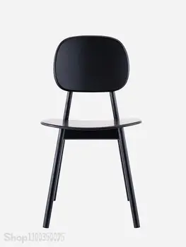 Обеденный стул из цельного дерева в скандинавском стиле, домашний современный минималистичный стул со спинкой, Маленькая квартира, кафе для отдыха, Модный креативный стул