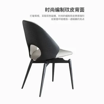 Обеденный стул, минималистский туалетный стул, дизайнерское креативное кожаное кресло, современный домашний обеденный стол и стул в минималистском стиле