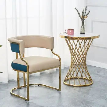 Скандинавский легкий роскошный стол со спинкой для стула, современный простой стул для столовой в гостиной, стулья для кухни, Часовая мебель