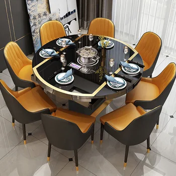 Современная складная индукционная плита для помещения, обеденный круглый стол, поворотный стол, ресторан, квартира, мебель для дома Penteadeira диван
