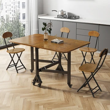 Современные складные обеденные столы для маленькой квартиры Ультратонкие учебные столы Многофункциональный прямоугольный обеденный стол Мебель для дома