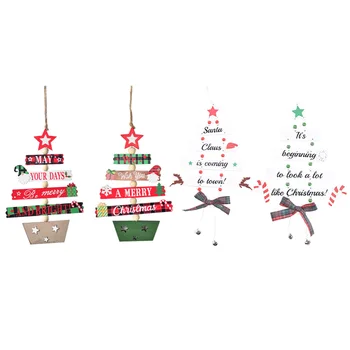 Украшения для Рождественской елки Деревянные подвески с буквенным бантом для тематической вечеринки