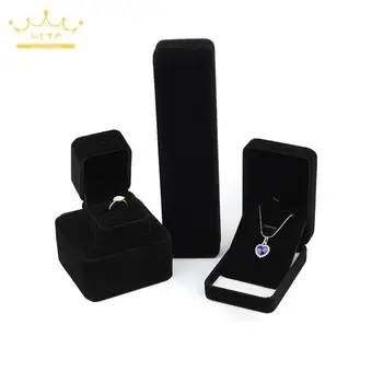 Черная бархатная коробка-органайзер для ювелирных изделий, жемчужное ожерелье, серьги, футляр для упаковки браслета, держатель для пустых подарочных наборов для ювелирных изделий