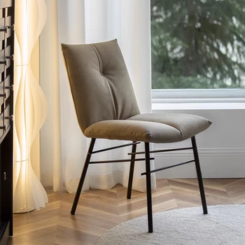 Эстетичные обеденные стулья в скандинавском стиле, Роскошный Офисный обеденный стул для гостиной, Тщеславие из кожи, Садовая мебель для дома Sedie Da Pranzo WJ35XP