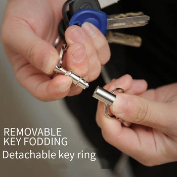 1 шт. Двойное съемное кольцо для ключей, Серебряное стальное съемное кольцо для ключей, Быстросъемная цепочка для ключей, уличные гаджеты, ручка для кемпинга