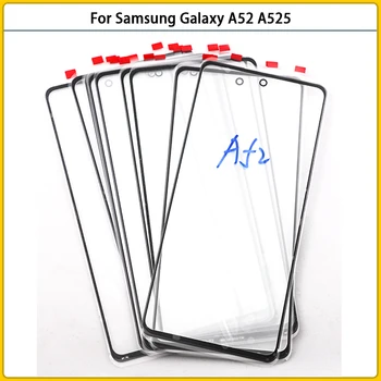10 Шт. Для Samsung Galaxy A52 A525 A525F Сенсорный Экран ЖК-Дисплей Передняя Внешняя Стеклянная Панель Объектив A52 Крышка Сенсорного Экрана Стекло OCA Замена