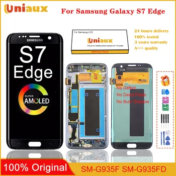 100% Оригинальный ЖК-Дисплей Для Samsung Galaxy S7 Edge G935F SM-G935FD ЖК-дисплей Сенсорный Дигитайзер В Сборе Запасные Части 100% Протестированы