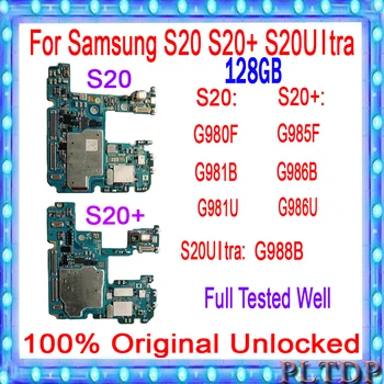128 ГБ с полным набором чипов для Samsung Galaxy S20 G980F S20 Plus G985F Материнская плата с системой Android Оригинальная разблокированная пластина