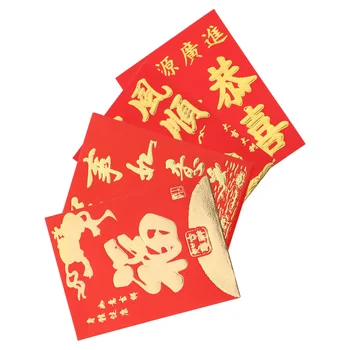 160 Шт Новогодний Красный конверт Свадебный Декор Пакет для хранения денег Подарочная карта Карманный карман для церемонии Бумага с покрытием Детские Китайские конверты