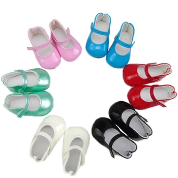 18-дюймовая Обувь для девочек-кукол с круглым носком, Модельные туфли принцессы из искусственной кожи, Американская Обувь для новорожденных