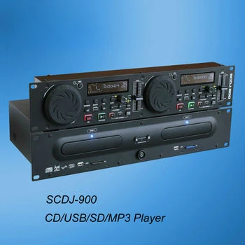 19-дюймовый профессиональный двойной CD/USB/SD/MP3-плеер SCDJ-900 для монтажа в стойку