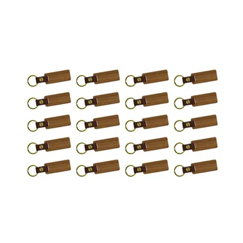 20 ШТ Незаконченных деревянных заготовок для брелоков Прямоугольный Кожаный брелок Для ключей из орехового дерева с брелоком для ключей своими руками