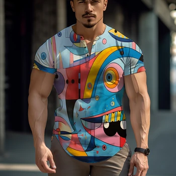 2023 Новая Модная Свободная мужская футболка, яркая трендовая футболка с 3D-принтом, повседневная удобная футболка, Вечерние Офисные футболки