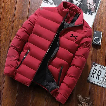 2023 Новое мужское зимнее пальто со стоячим воротником и хлопчатобумажное пальто Andema, утолщенное и теплое, однотонное, модное в уличном стиле от Parker