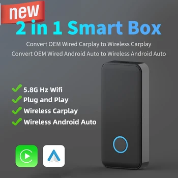 2023 Новый 2 В 1 Smart AI Box С Подключением К Беспроводному Адаптеру CarPlay Android Auto Dongle USB Plug and Play для iphone SamSung XiaoMi
