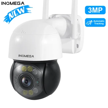 3-мегапиксельная IP-камера INQMEGA HD PTZ с автоматическим отслеживанием на открытом воздухе, полноцветное ночное видение, Wi-Fi, видеонаблюдение, Защита от непогоды