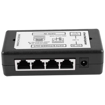 4-Портовый Poe Инжектор Poe Адаптер питания Ethernet Вывод питания 4,5 (+)/7,8 (-) Вход Dc12v-Dc48v Для Ip-камеры