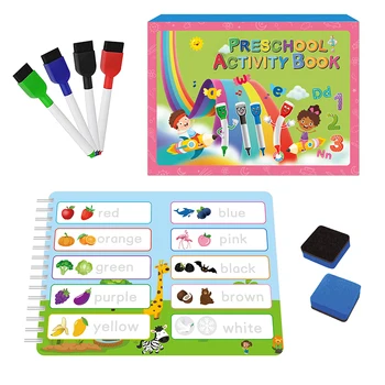 40-Страничная детская рукописная тетрадь с упражнениями по отслеживанию магии для дошкольного обучения, Многоразовая книжка-игрушка для раннего обучения.