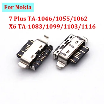 50 шт. для Nokia 7 Plus TA-1046/1055/1062/X6 TA-1083/1099/1103/1116 USB-Разъем для док-станции для зарядки Разъем для порта зарядки