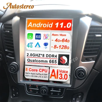 5G LET Qualcomm Tesla Radio Android11 Для GMC Yukon Chevrolet Tahoe Suburban 2015-2019 Автомобильная GPS Навигация Авто Стерео Мультимедиа