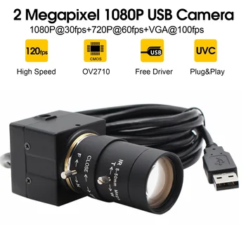 6-60 мм/5-50 мм CS Mount объектив 1080P USB веб-камера CMOS OV2710 MJPEG 30 кадров в секунду/60 кадров в секунду/120 кадров в секунду USB видеокамера с USB-кабелем длиной 3 м