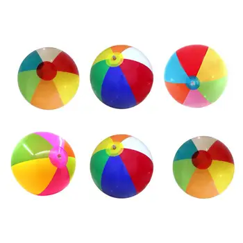 6шт Мяч Игрушечный Пластиковый Для Мальчиков И Девочек Радужного Цвета Пляжный Прыгающий Мяч