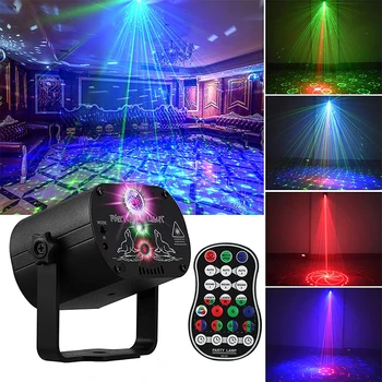 7Color LED DJ Disco Лазерный Звук Strobe Stage Light Проектор USB Перезаряжаемый для Рождественских и Хэллоуинских Мероприятий Pub Bar Dance