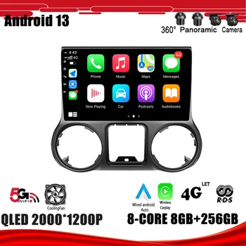 Android 13 для Jeep Wrangler 3 JK 2011 - 2014 Навигация GPS DSP Carplay WIFI Автомобильный радиоприемник Мультимедийный плеер