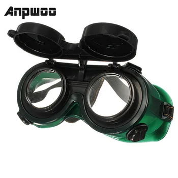 ANPWOO, черная и темно-зеленая виниловая смола, откидывающиеся защитные очки для сварки, защищающие очки для пайки, двойные линзы, прочный