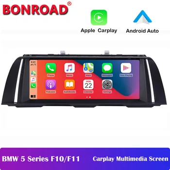 Bonroad Беспроводной Apple CarPlay Android Auto Автомобильный Мультимедийный Радиоплеер Для BMW 5 Серии F10/F11 CIC NBT Навигационный GPS Экран