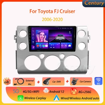 Century Автомобильное Радио Для Toyota FJ Cruiser 2006-2020 Android 12 DVD Мультимедийный Видеоплеер Стерео Carplay Авто GPS 4G/5G WIFI DBA +
