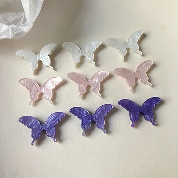 Cinmo, 5 шт., резьба по звездному небу, Маленькие аксессуары в виде бабочек, акриловые украшения с фиолетовым блеском 3D, для изготовления сережек своими руками