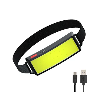 COB Фара USB-зарядка Легкий светодиодный прожектор для кемпинга на открытом воздухе, Изношенная фара сильного света