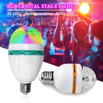 E27 диско-светильник вращающийся RGB лампа для вечеринки светодиодный стробоскоп хрустальная диско-лампа для вечеринки в честь дня рождения клубный бар KTV Хэллоуин Рождество