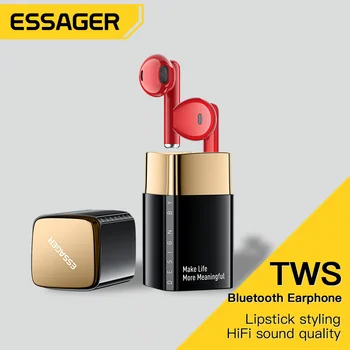 Essager Lipstick TWS Bluetooth-наушники, беспроводные наушники, наушники со стереозвукоподавлением с микрофоном, Беспроводная Bluetooth-гарнитура