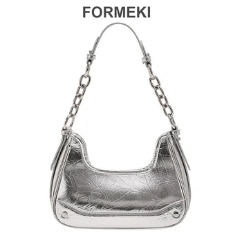 Formeki 2023 Сумка на цепочке Ins Модная седельная сумка Повседневная Женская сумка Y2K Сумка Летняя