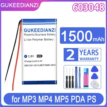 GUKEEDIANZI Сменный Аккумулятор 603048 1500 мАч для светодиодной подсветки DVD GPS MP3 MP4 MP5 КПК Оборудование для PSP power bank Bateria