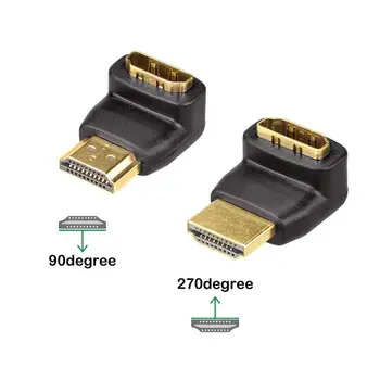 HDMI-совместимый Адаптер под прямым углом 90 270 градусов 4K HDMI-совместимый Удлинитель HDMI-совместимый Кабельный разъем типа 