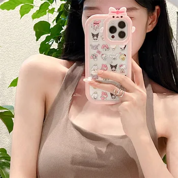 Kawaii Sanrio Hello Kitty My Melody Мультфильм Милый Красочный Чехол Для Мобильного Телефона Drop-Proof Защитный Чехол для Iphone11-13Pro Max