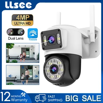 LLSEE, Камера видеонаблюдения WIFI, 4 МП, HD, беспроводная камера Yoosee, PTZ наружная IP-камера безопасности, полноцветная, двусторонний вызов, отслеживание с помощью искусственного интеллекта