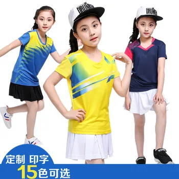 new Girl tenis masculino, Детская рубашка для настольного тенниса, рубашки для настольного тенниса с короткими рукавами, Детская рубашка для бадминтона, спортивная рубашка из полиэстера