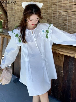 Onalippa Вязаное Мини-платье с цветочным воротником 