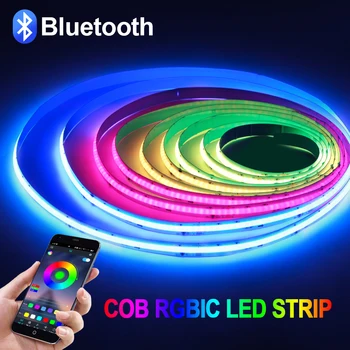 RGBIC COB LED Strip Light DC 24V 720LEDs/m Dreamcolor Stripes Пульт Дистанционного Управления/Bluetooth/Tuya Wifi Control Led Лента Для Украшения телевизора