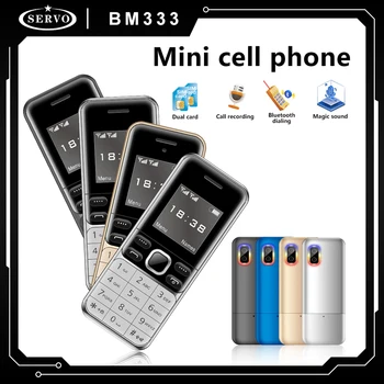 SERVO BM333 Маленький мобильный телефон с двумя картами, двойной режим ожидания, 1,54-дюймовый HD-экран, Bluetooth-вызов, волшебный голос, FM-радио, ультратонкий телефон