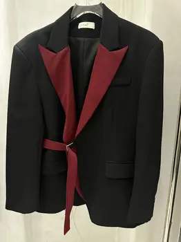 TD9043 Модные мужские пальто и куртки 2023, Полупрозрачная жаккардовая сетка, новый китайский летний свободный костюм на шнуровке